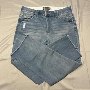 Democracy Women's "Ab"solution High Rise Slim Straight Fray Ankle Jeans